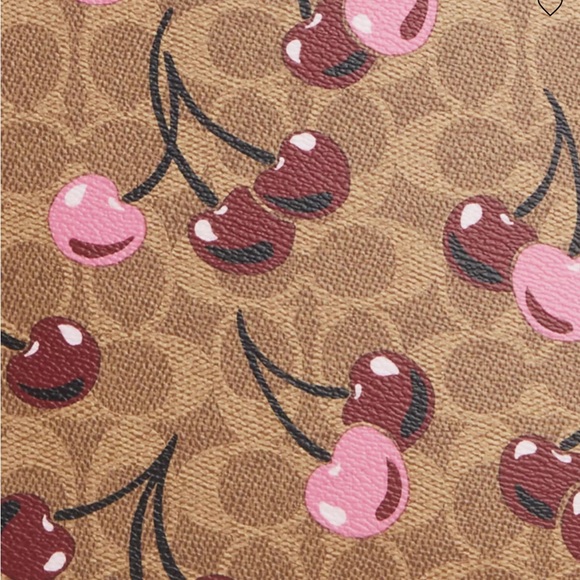 COACH Gallery Tote Bag In Signature Canvas With Cherry Print NWT - Picture 14 of 14